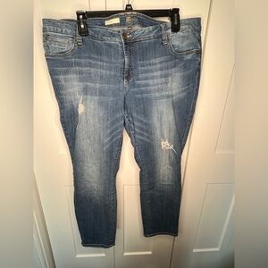 Kut from the Kloth Blue Distressed Boyfriend Jeans Women's Plus Size 20W